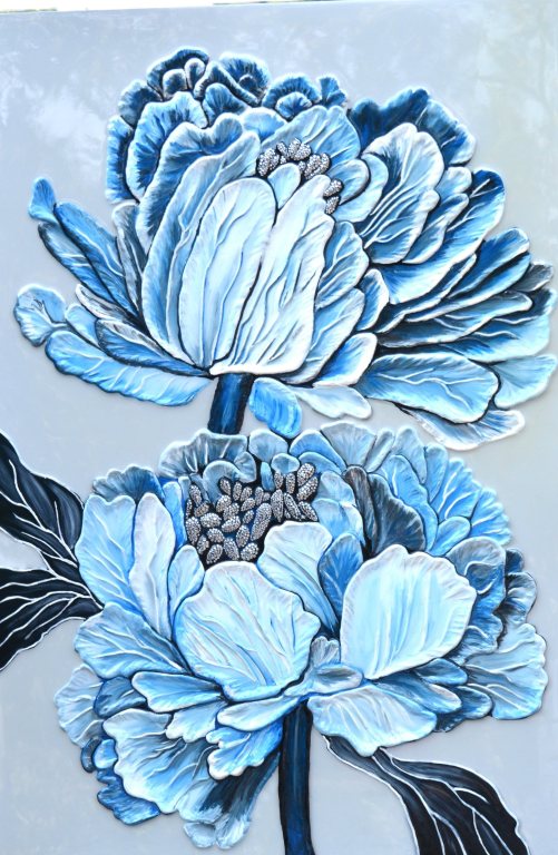 The Blue Peony — sculptural artwork by Natasha Sosnova