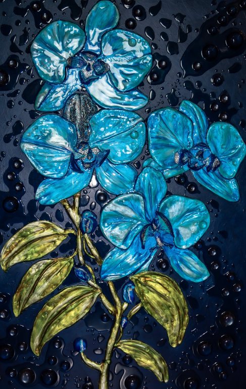 Blue Orchid — sculptural artwork by Natasha Sosnova